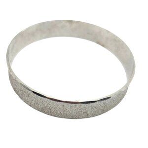 Vtg Bangle Bracelet Anson Silver-Tone Textured neutral minimalist womens jewelry